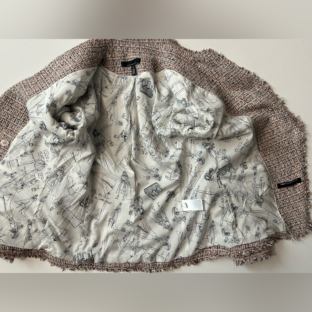 WHBM White House Black Market Studio Tweed Knit Blazer Jacket Coat Chic Sz 12 - Picture 7 of 16